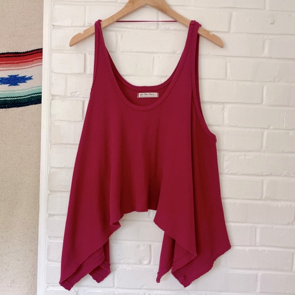 Free People We The Free Maroon Oversized Tank Top Women’s Size Medium - Picture 2 of 11